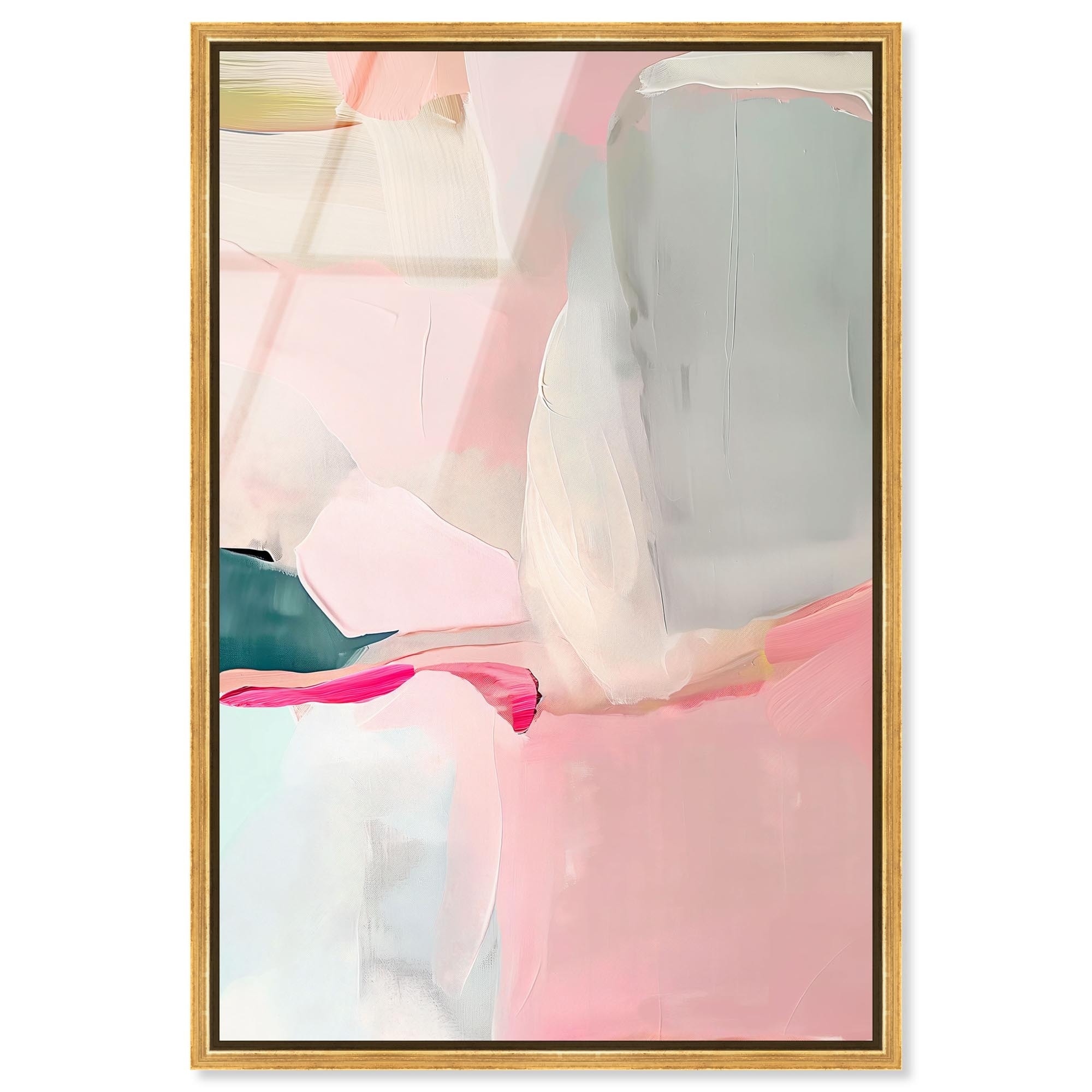 Soft Meadows II Colorful Pastel Framed Acrylic Wall Art by Art Remedy