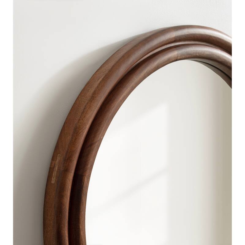 Kate and Laurel Oman Ribbed Round Mirror - 26x26