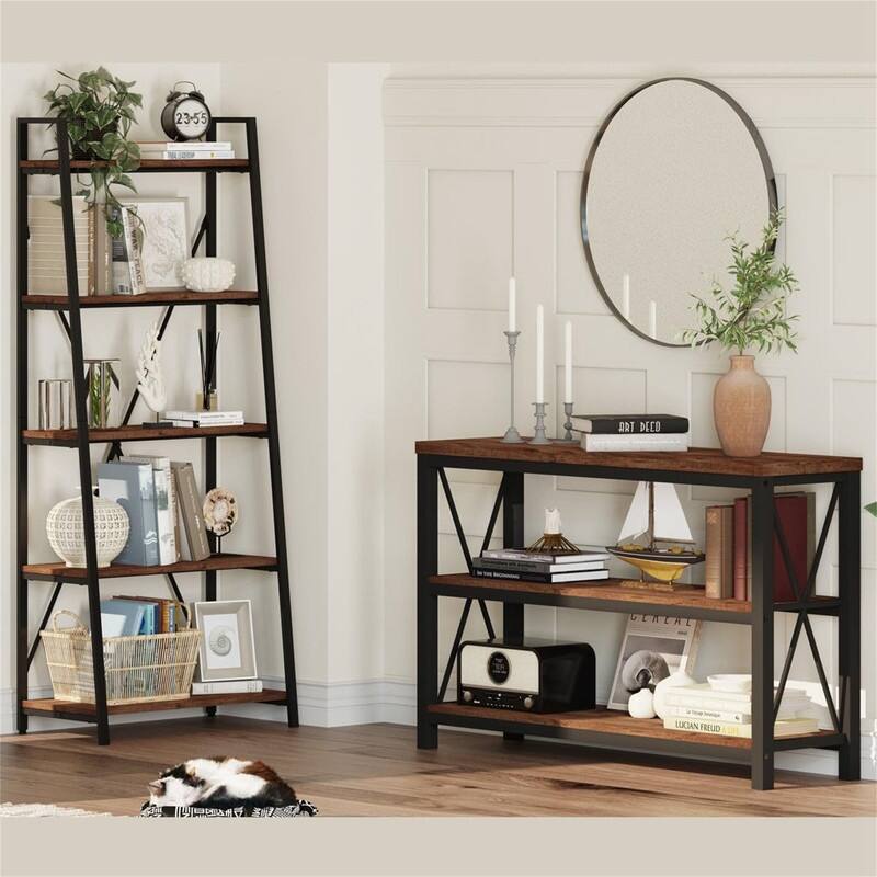 5 Tier Ladder Shelf - 14.17"D x 27.56"W x 65.55"H