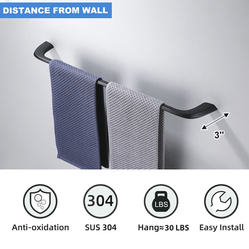 Bathroom 24 in. Wall Mounted Towel Bar Spot Resist Towel Holder