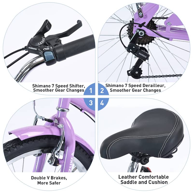 26 in. Steel 7 Speed Cruiser Bike for Women