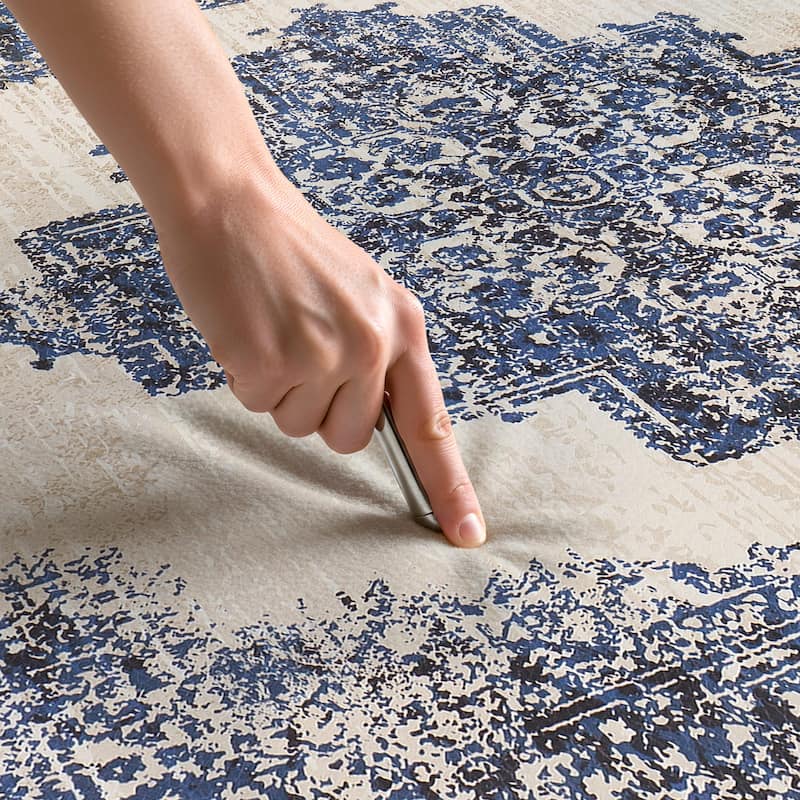 Distressed Medallion Cushioned Anti Fatigue Standing Kitchen Mat