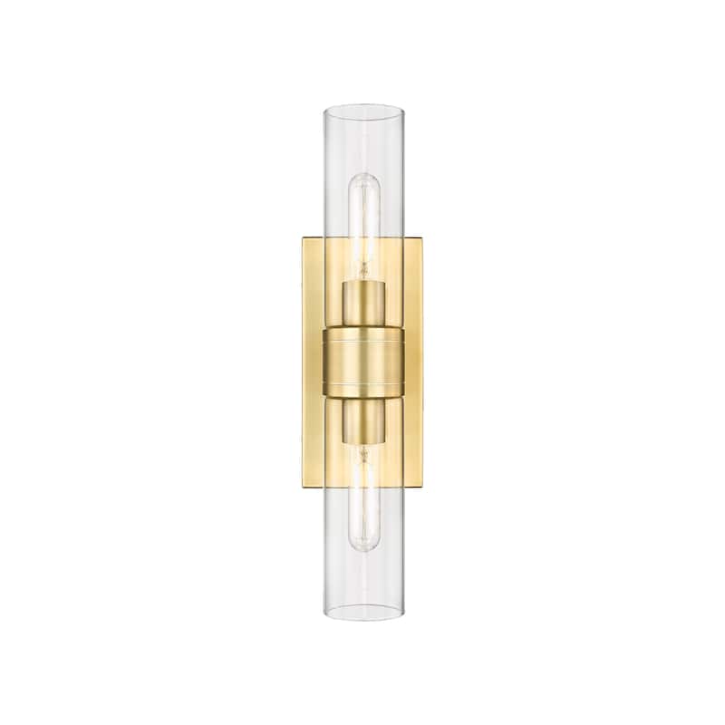 Innovations Lighting Ballston Urban - 2 Light 8" Wall-Mounted Bath Vanity Light - Clear/Satin Gold