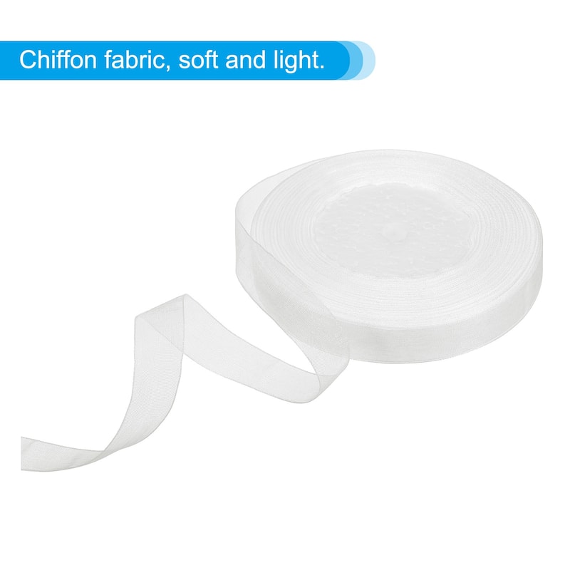 0.6 Inch x 50 Yard Organza Ribbon, Gift Wrapping Ribbon for Bouquet