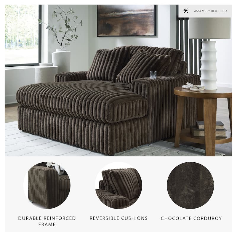 Signature Design by Ashley Midnight-Madness Brown Oversized Chaise - 64" W x 68" D x 41" H