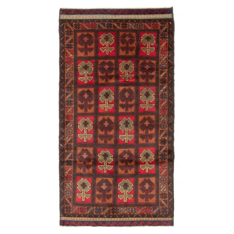 ECARPETGALLERY Hand-knotted Teimani Brown Wool Rug - 3'3 x 6'2 - Brown - 3'3 x 6'2