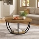 preview thumbnail 16 of 53, 31.7" Round Coffee Table, Rustic 2-Tier Center Table with Storage Open Shelves