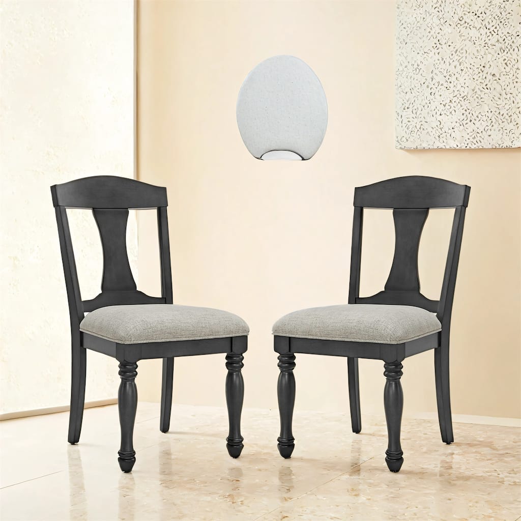 Mid Century Retro Wooden Frame Upholstered Dining Chairs (Set of 2)
