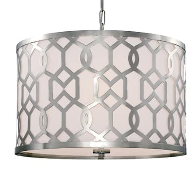 Libby Langdon for Crystorama Jennings 5 Light Polished Nickel Chandelier - 24.25'' W x 14.75'' H