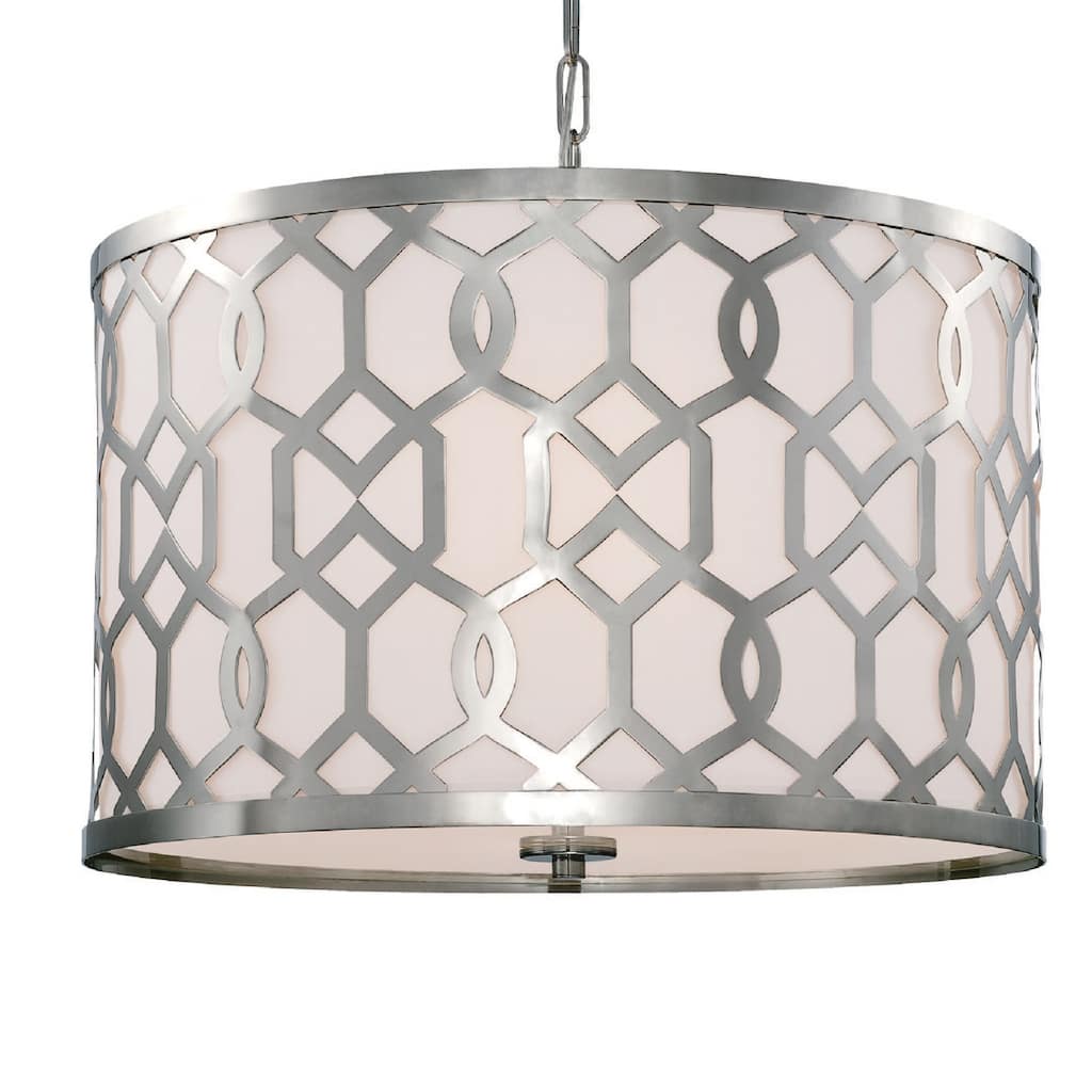 Libby Langdon for Crystorama Jennings 5 Light Polished Nickel Chandelier - 24.25'' W x 14.75'' H