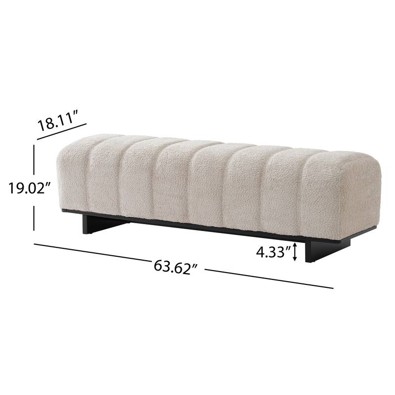 Christopher Knight Home - Modern Upholstered Dining Bench with Faux Fur Tufted Seating