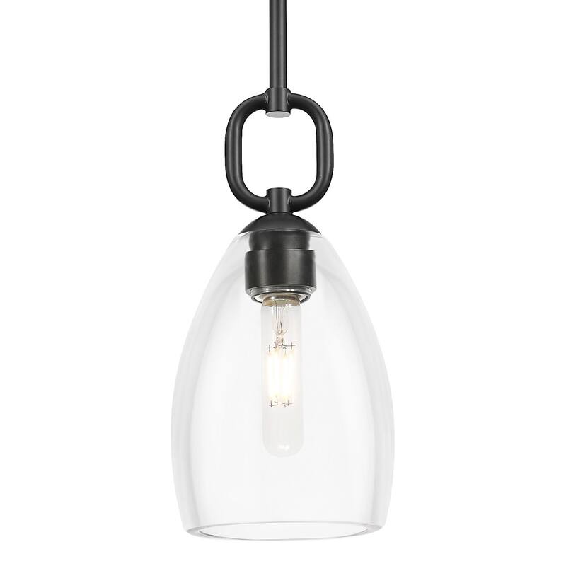 Innovations Lighting 485-1S-G485-6CL Hudson 6" Wide Mini Pendant with - Matte Black