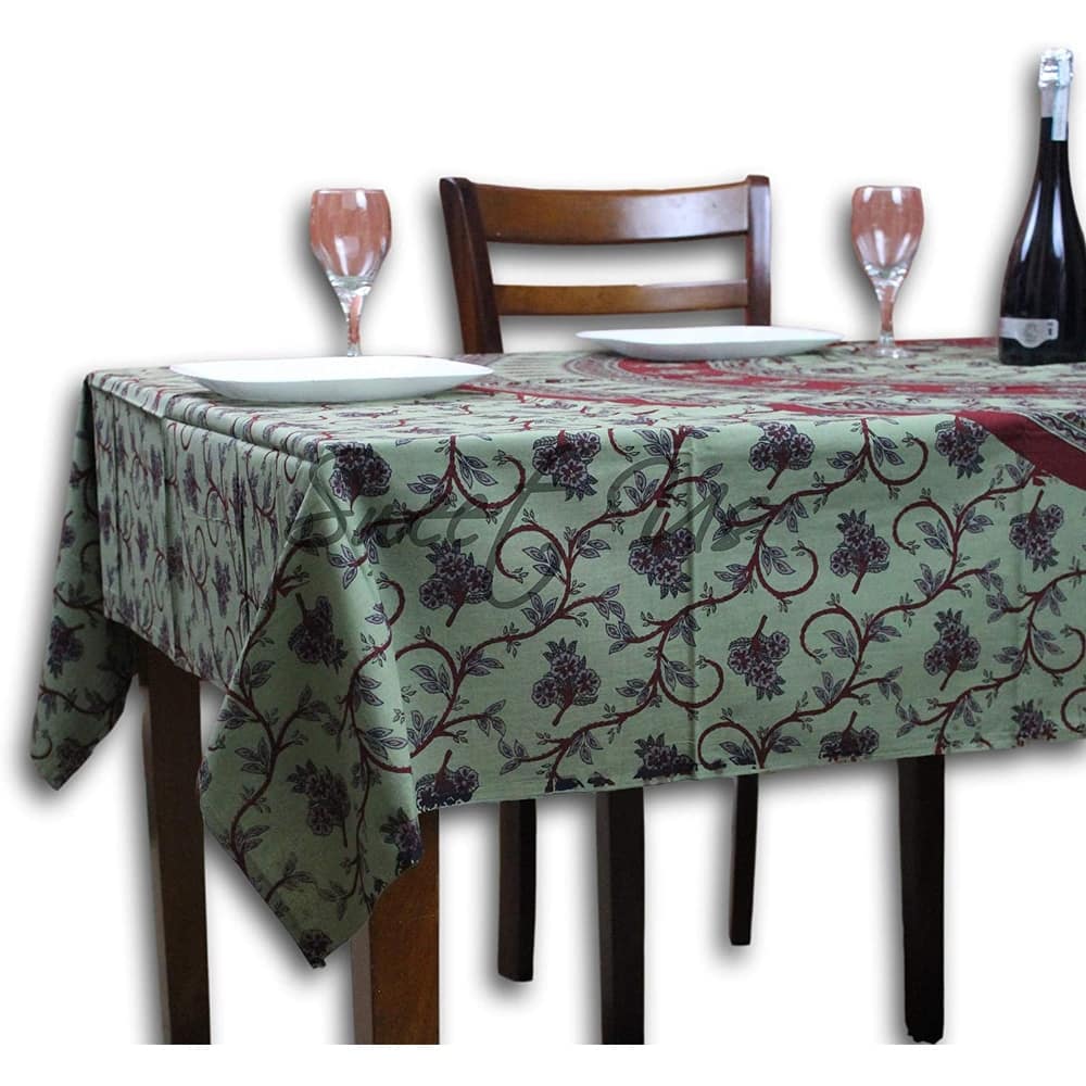 Cotton Artistic Classic Floral Vine Tablecloth Rectangle Collection