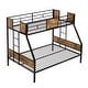 preview thumbnail 4 of 9, Twin Over FULL Metal Bunk Bed with Trundle 2-Side Ladder and Full-Length Guardrail, No Box Spring Needed