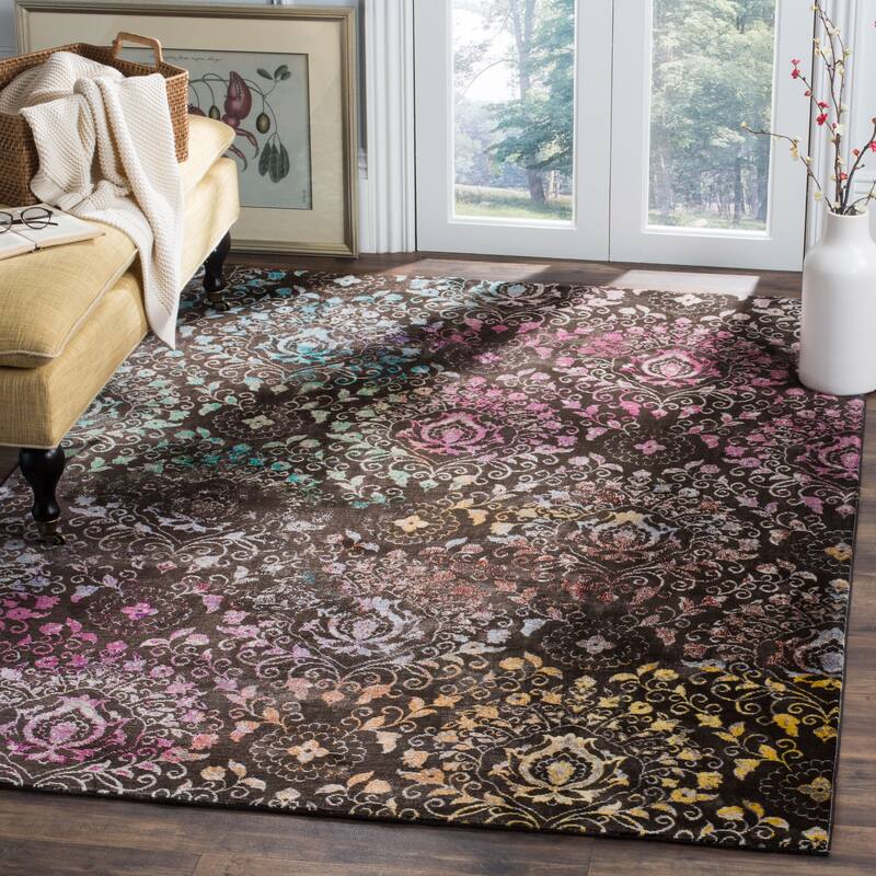 SAFAVIEH Aria Bilha Vintage Boho Damask Rug - 4' x 6' - Brown/Multi