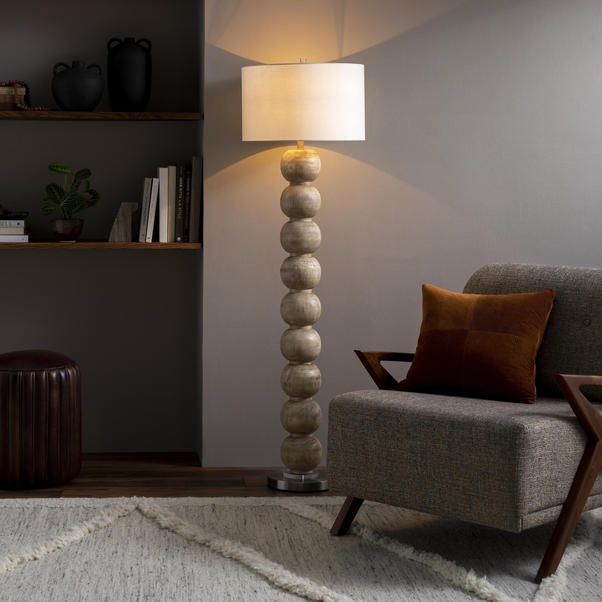 Glass stacked ball floor lamp on sale