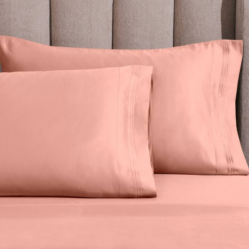 Superior Egyptian Cotton 1500 Thread Count Pillowcase - (Set of 2) - Standard - Dusted Rose