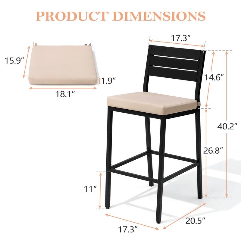 Pellebant Outdoor Indoor Barstools with Cushion