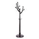 preview thumbnail 25 of 35, Rubberwood Freestanding Coat Rack, Entryway Coat Tree with Hooks - 74"H x 16.5"Dia