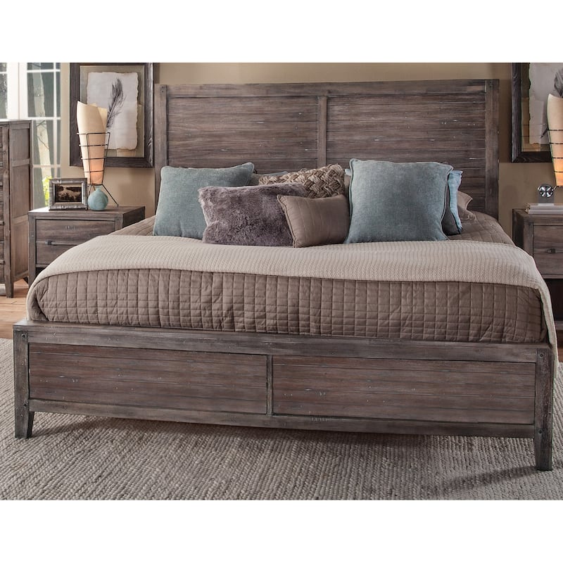 Asher Panel Bed - Weathered Grey - King