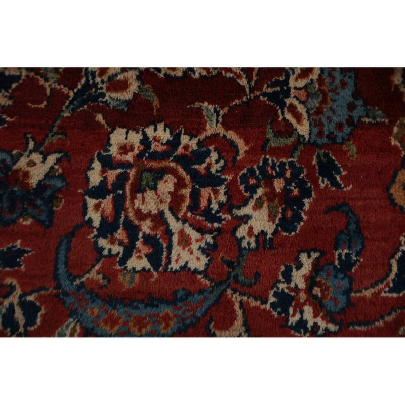 Hand Knotted Oriental 100% Wool Carpet Traditional Floral Beige & Ivories Isfahan Area Rug - 12' 10'' X 8' 9''