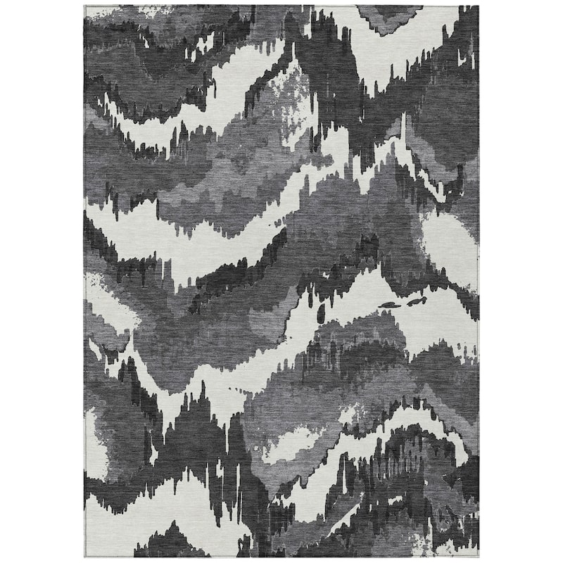 Machine Washable Indoor/ Outdoor Chantille Ombre Abstract Rug