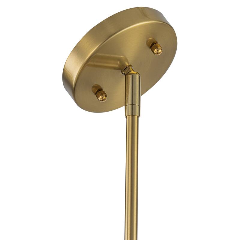 13.9 in. 3-Light Gold Chandelier Ripple Glass Pendant Light