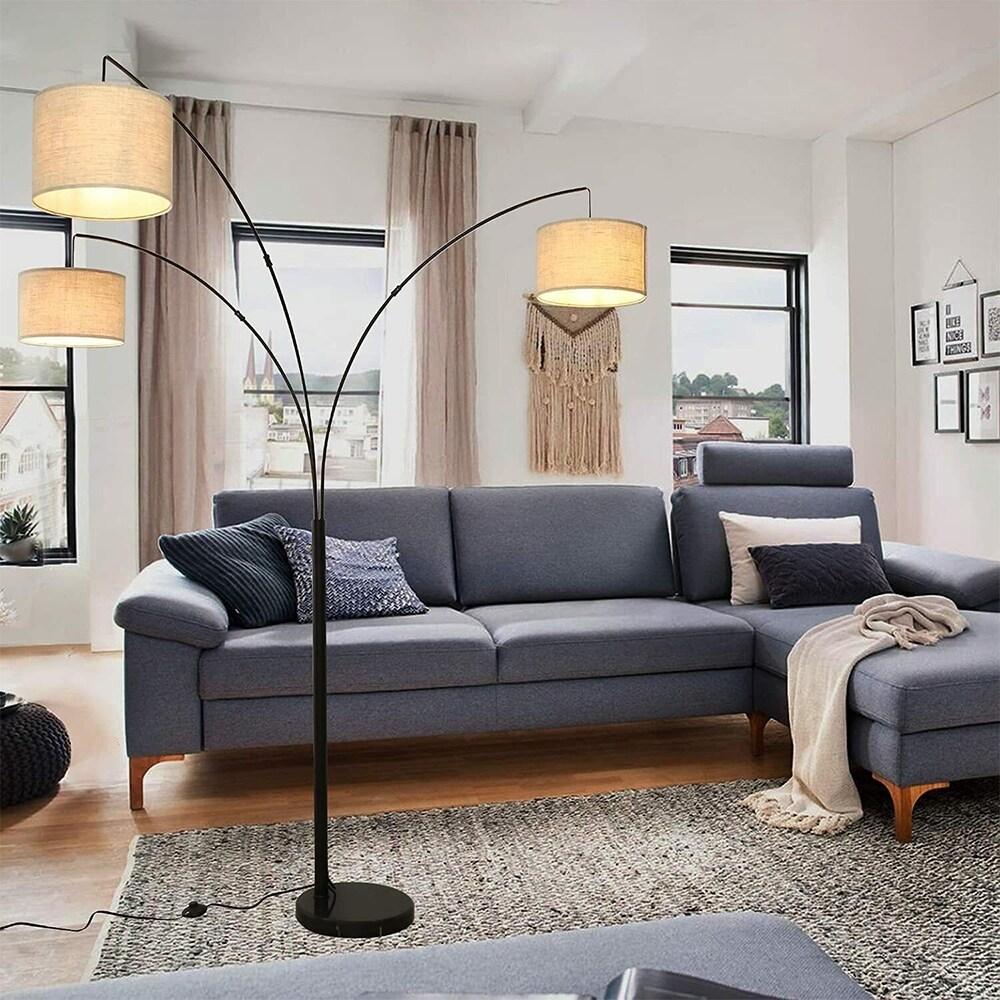 Arc Floor Lamp Multi Head Tree Floor Lamp Black 3 Bulbs Bed
