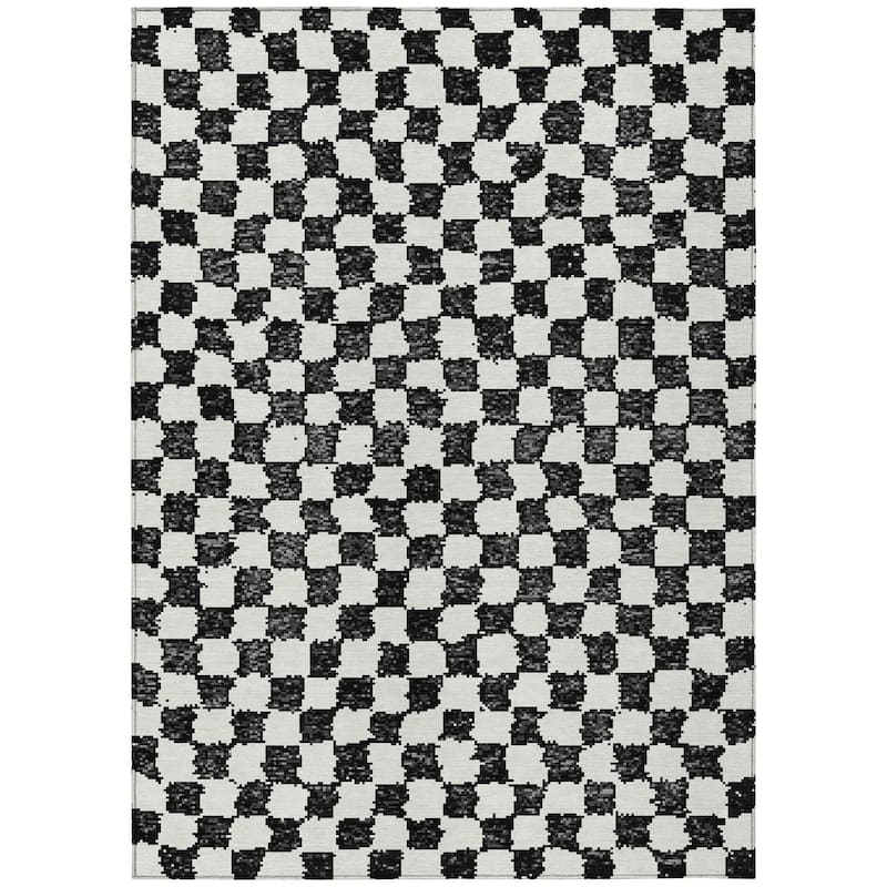 HomeRoots Geometric Transitional Rectangle Outdoor Rug