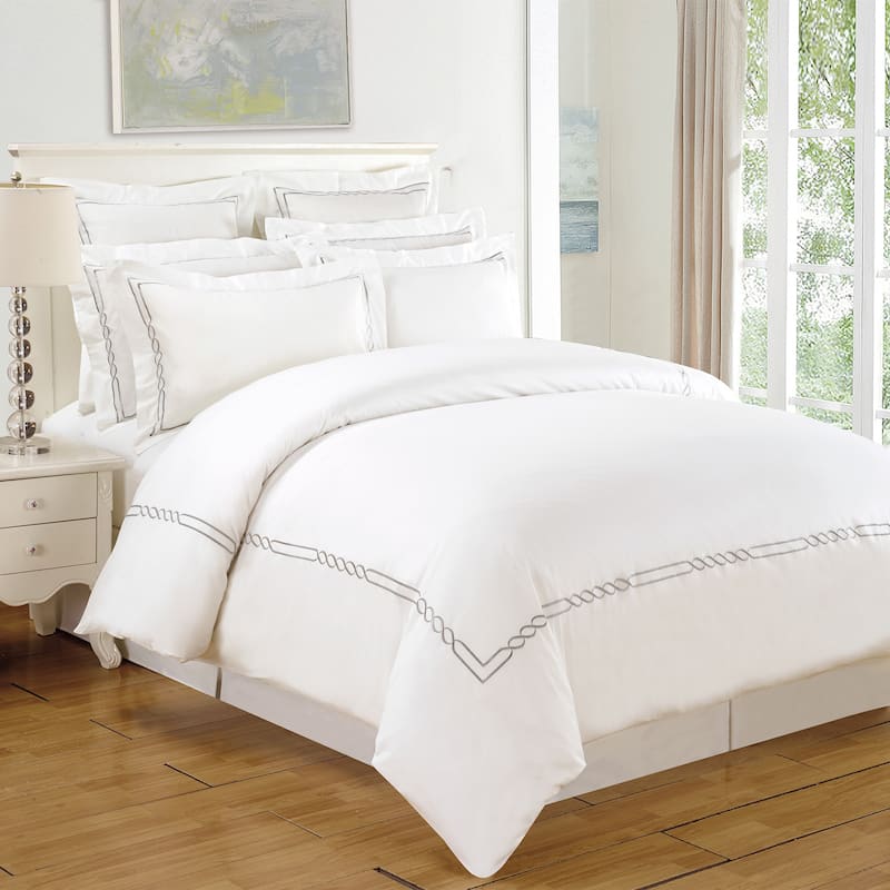 Superior Lorenz Embroidered Cotton Duvet Cover Set