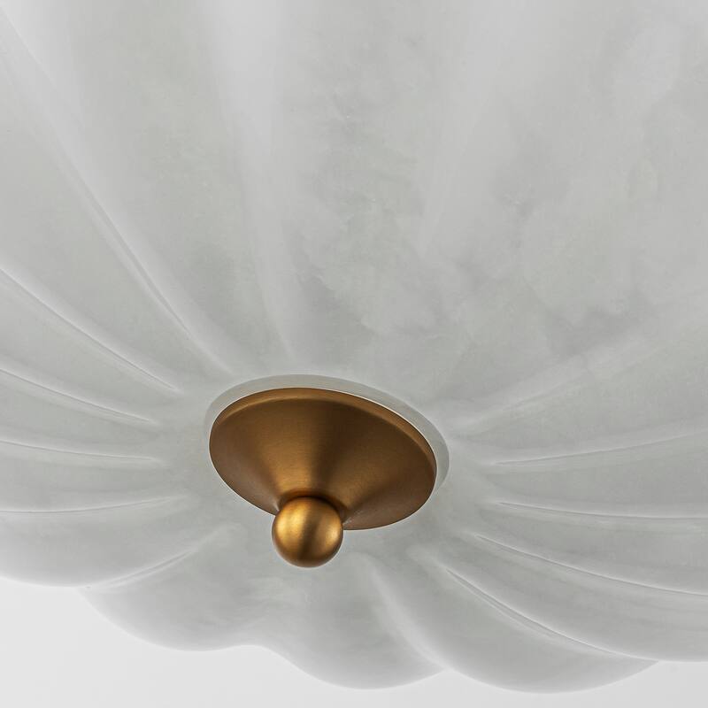 Elegant Gold and Glass Chandelier 3-Light Pendant Light Fixture with Frosted Dome Design