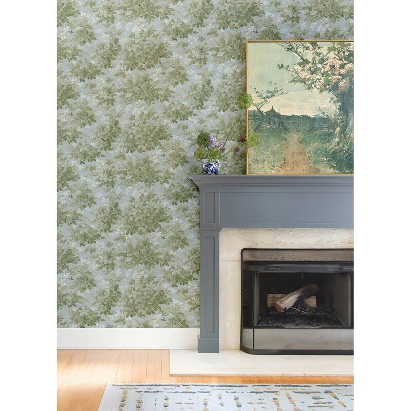 A-Street Prints Greenwood Light Blue Deciduous Wallpaper
