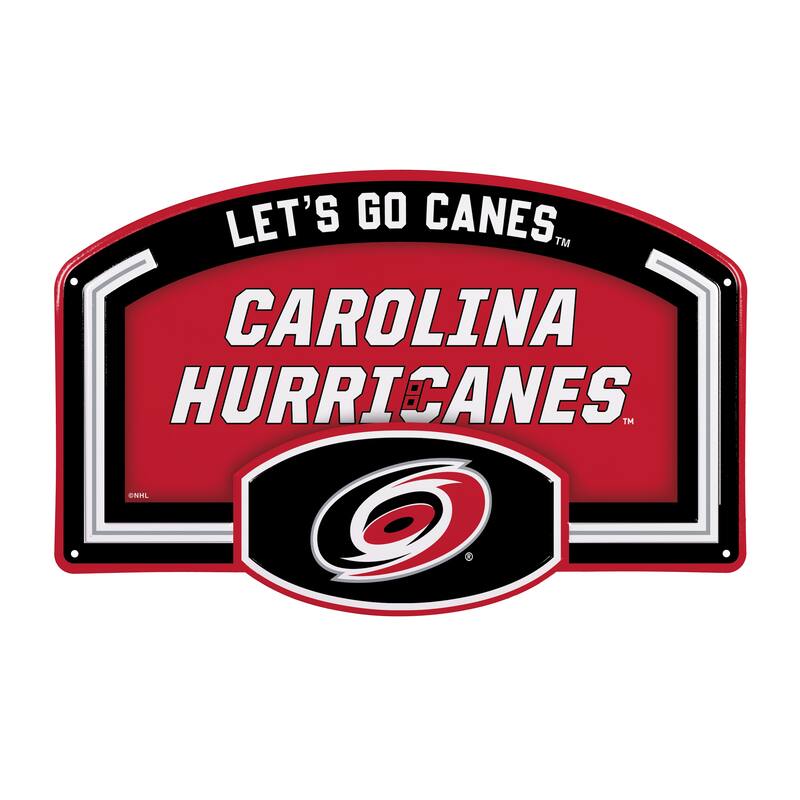 Carolina Hurricanes Embossed Steel Wall Sign, 11" x 17"