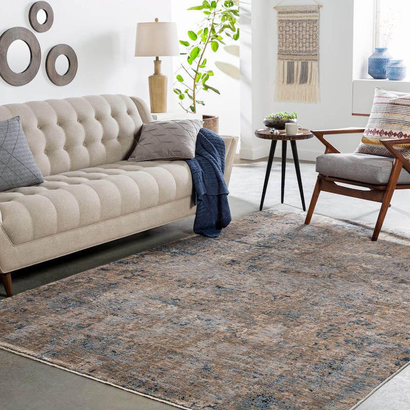 Livabliss Augustine Modern Area Rug - Brown/Blue - 12' x 15'