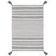 preview thumbnail 6 of 19, SAFAVIEH Handmade Montauk Caragh Stripe Cotton Flatweave Rug 2'6" x 4' - Grey/Ivory - Rectangle