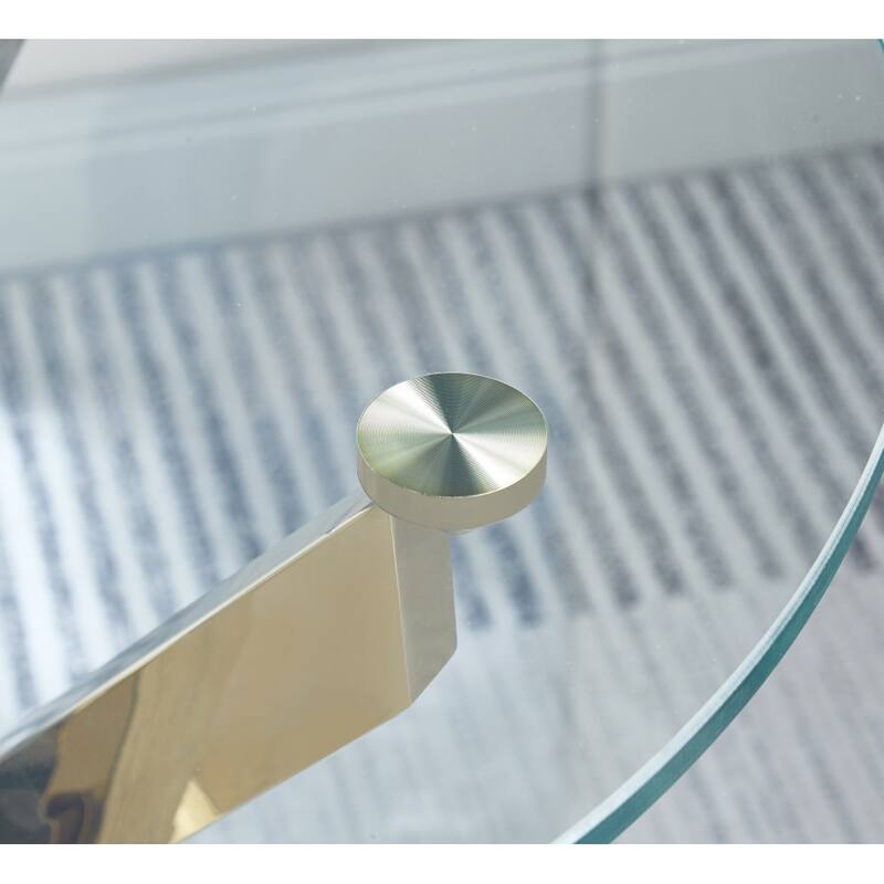 Modern Round Coffee Table with Chrome Legs