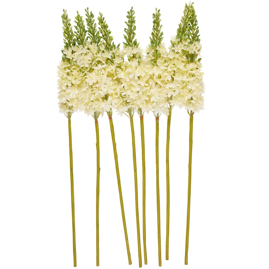 Faux Foliage Eremurus Tall Artificial Flower Stem - Set of 8 White - Roche River Decor