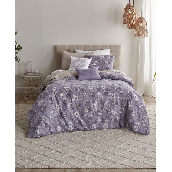 Anne Klein Halsbury Comforter Set Lavender - Twin - 4 Piece
