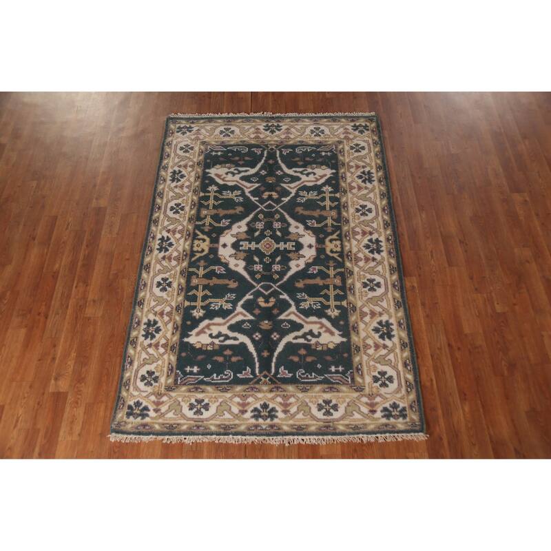 Oushak Indian Area Rug Handmade Wool Carpet - 4'2"x 6'1"