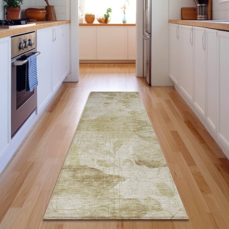 Premium Washable Super Soft Modern Floral Mayfield Rug - Beige - 2' 3" x 7' 6" - Runner