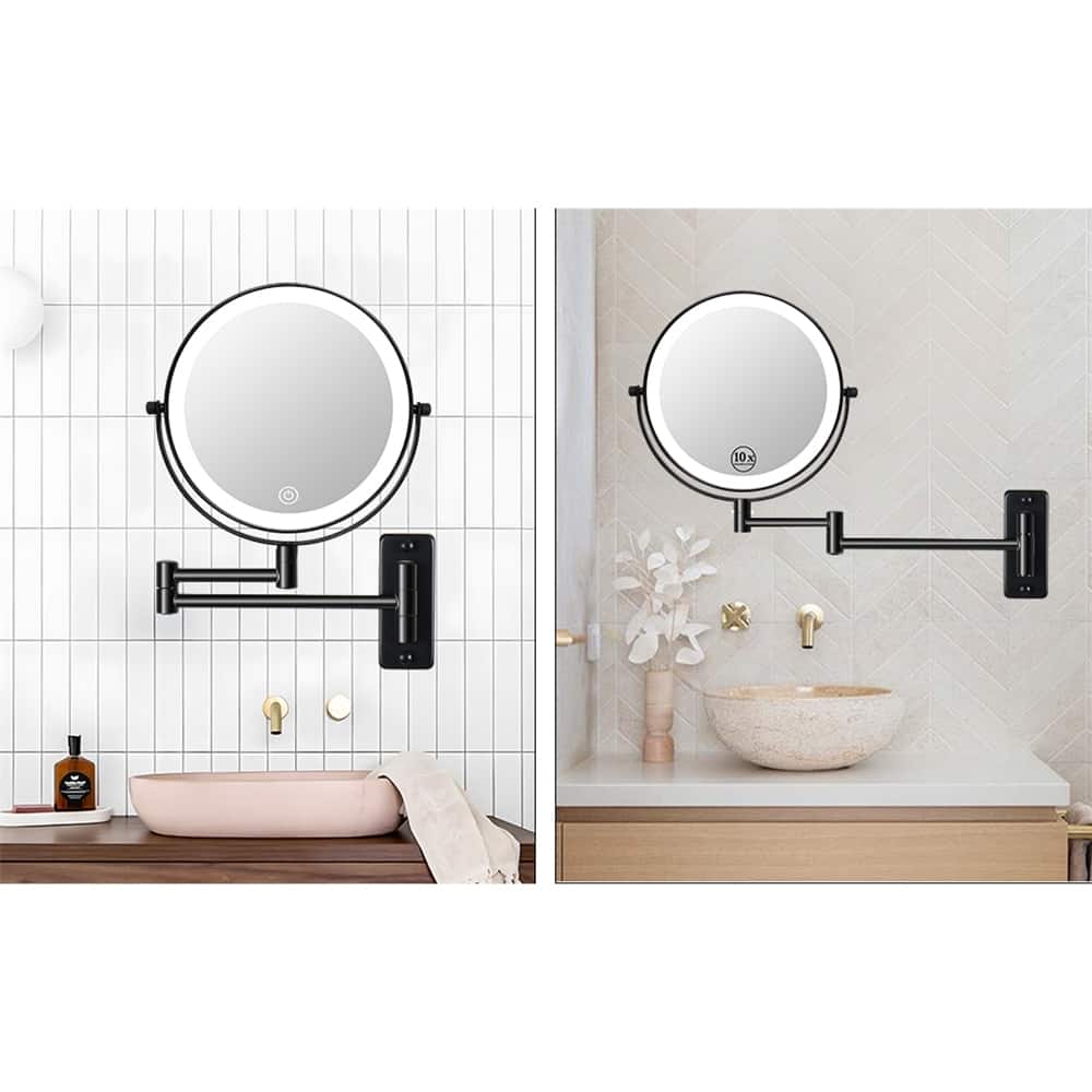 1x/10x Magnification-3 Color Lights Magnifying Mirror Touch Screen
