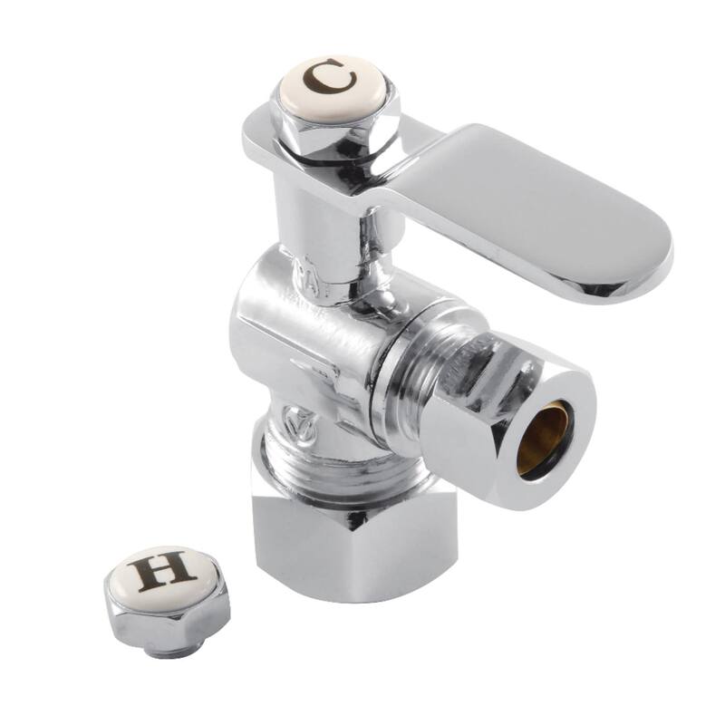 Kingston Brass KL5330.P Whitaker 5/8" x 3/8" O.D. Comp Angle Stop - Polished Chrome