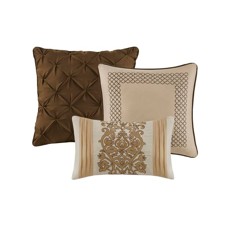 GDF Studio - Seraphina Jacquard 6-Piece Comforter Set with Decorative Throw Pillows