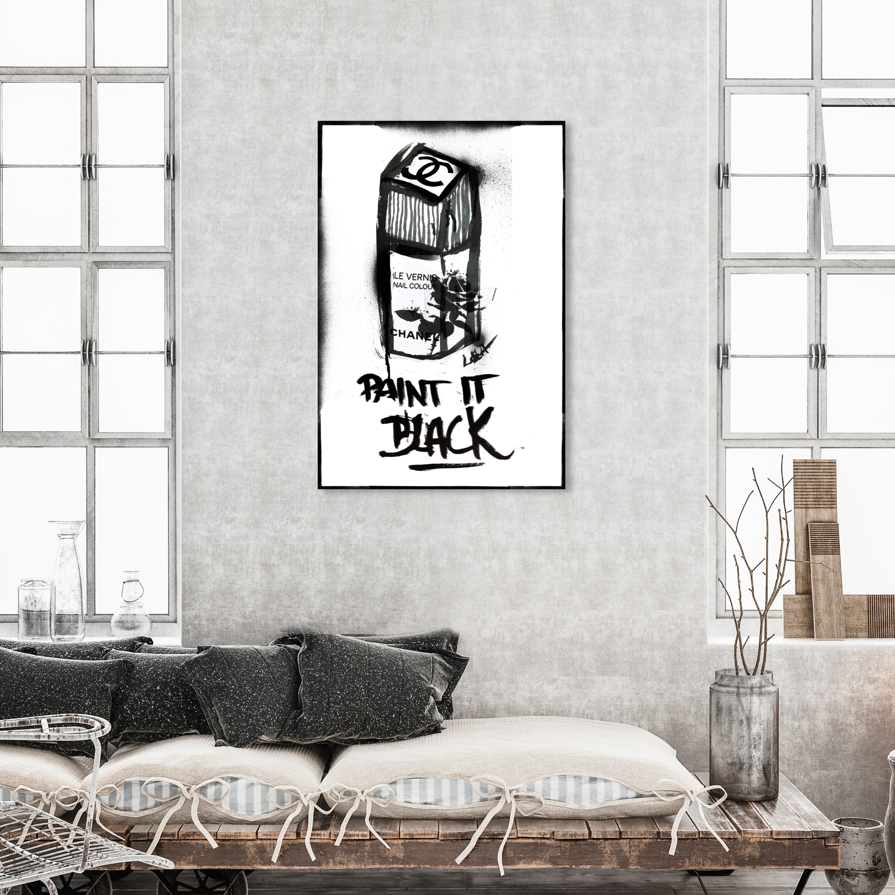 Oliver Gal 'Paint it Black' Fashion and Glam Wall Art Canvas Print