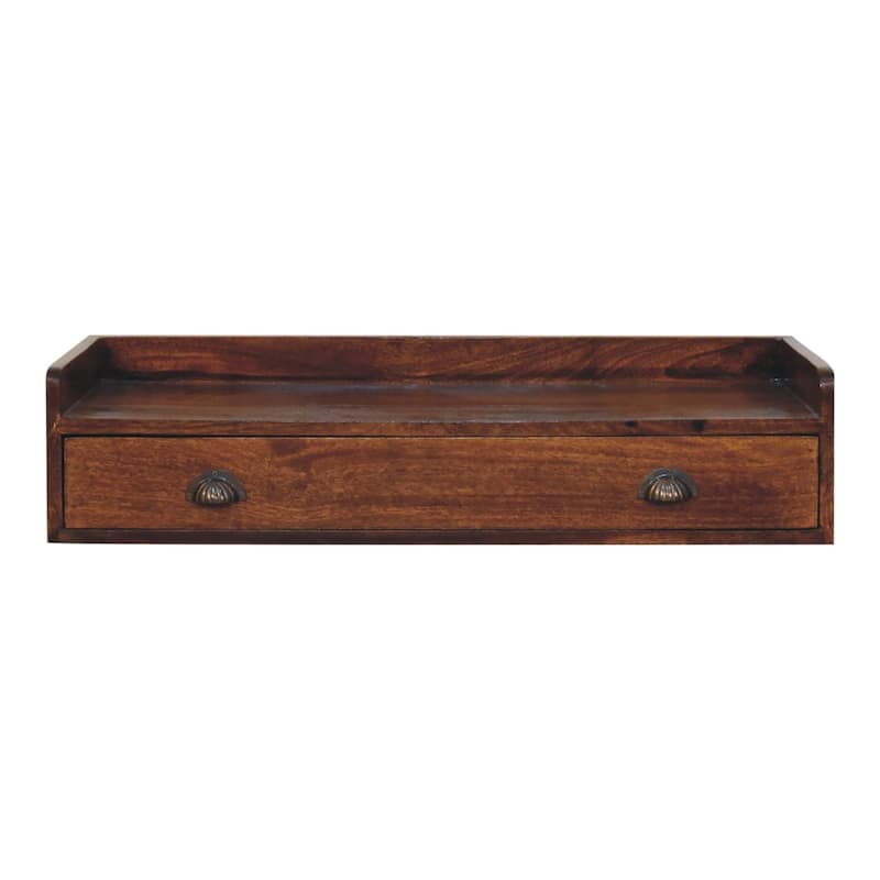 Artisan Furniture Solid Wood Belmont Wall-Mounted Console Shelf, 1 drawer - Wood - Chestnut