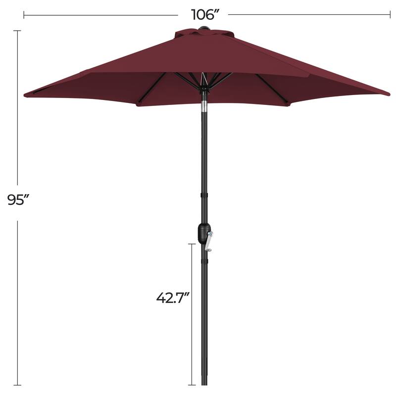 Yaheetech 9ft Patio Umbrella 8 Ribs with Push Button Tilt and Crank