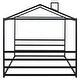 preview thumbnail 2 of 10, Black Queen Size Metal House Shape Platform Bed
