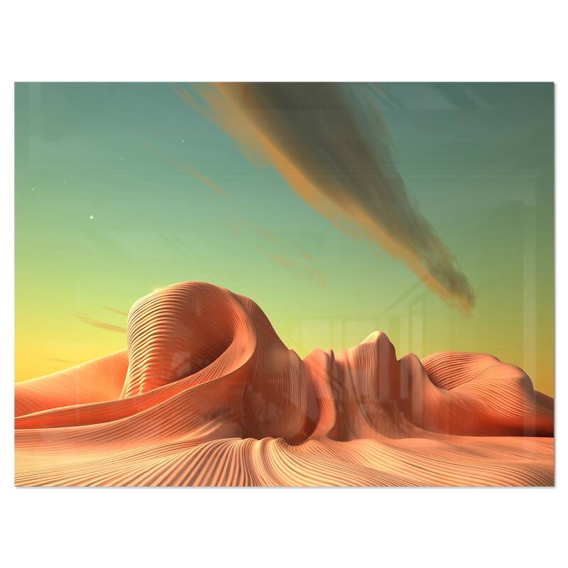Designart '3D Alien World Surreal Fantasy' Contemporary Metal Wall Art - 40 in. wide x 30 in. high - 1 panel