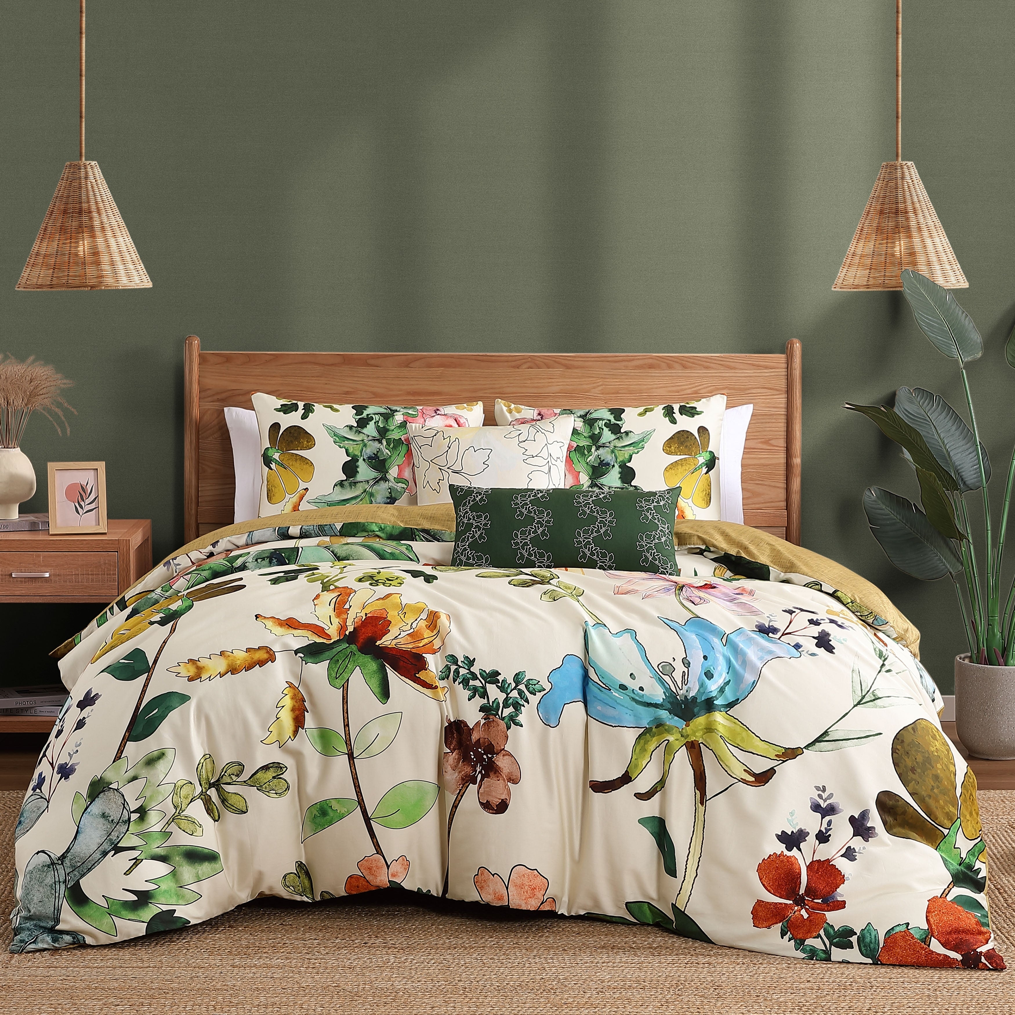 Bebejan Radiance 100% Cotton Sateen 5 Piece Reversible Comforter Set