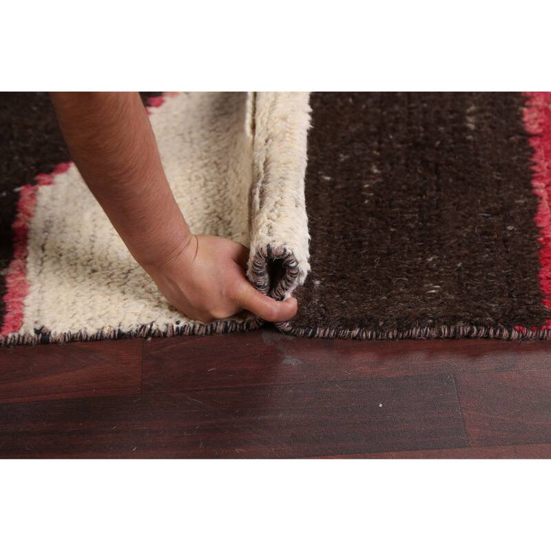 Modern Abstract Moroccan Oriental Area Rug Hand-knotted Wool Carpet - 5'11" x 9'10"